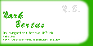 mark bertus business card